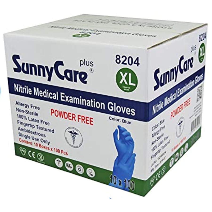 Nitrile Exam Gloves Powder-Free Multiple Sizes 1000 Cs Blue