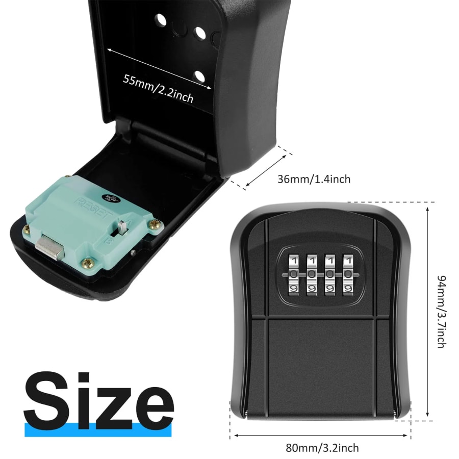 Security Key Lock Box Wall Mount Combination Safe Organizer Weatherproof