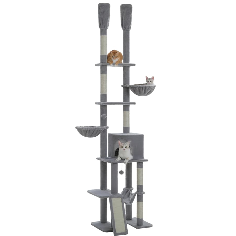 Cactus Cat Tree Floor to Ceiling Tower 7 Tiers Hammocks Condos Posts