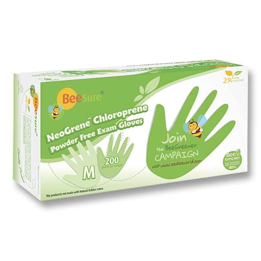 Chloroprene Exam Gloves Non-Sterile Powder Free 200 Box Assorted Sizes
