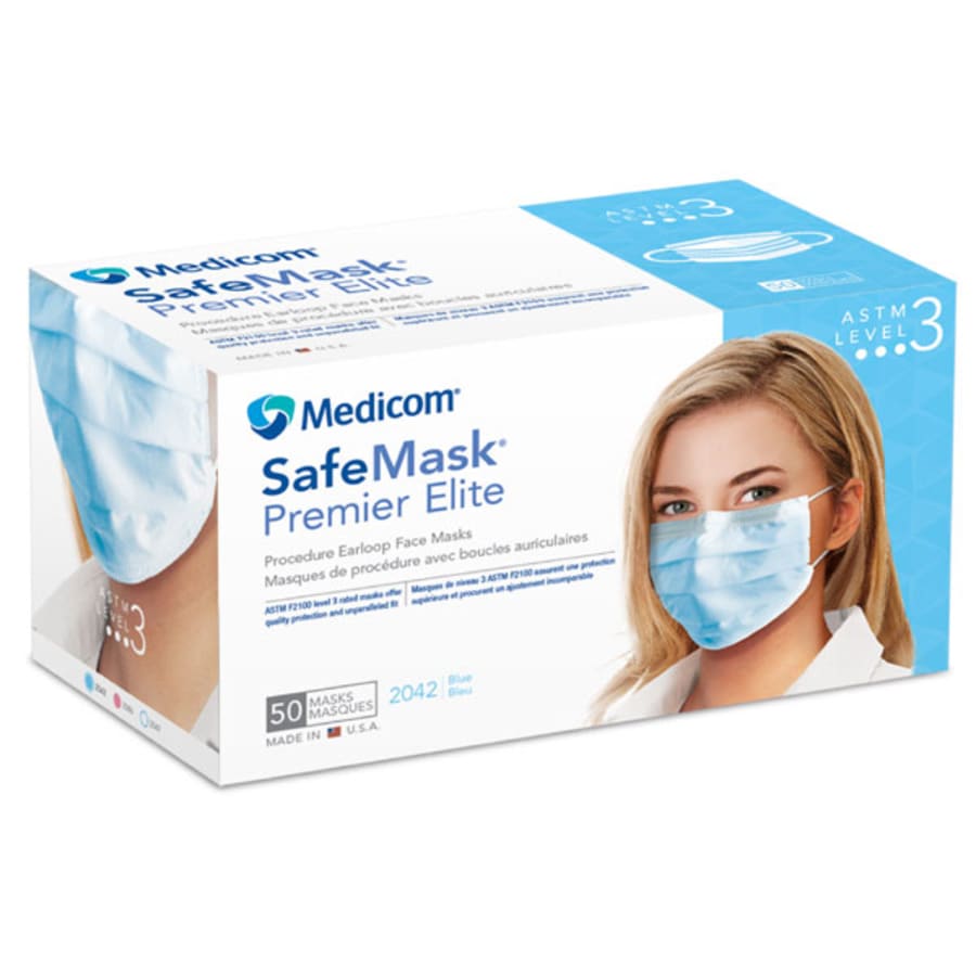 ASTM Level 3 Earloop Masks 50/Box High Barrier Multiple Colors
