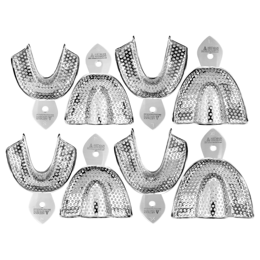 Edentulous Dental Impression Trays Perforated Metal Autoclave Options