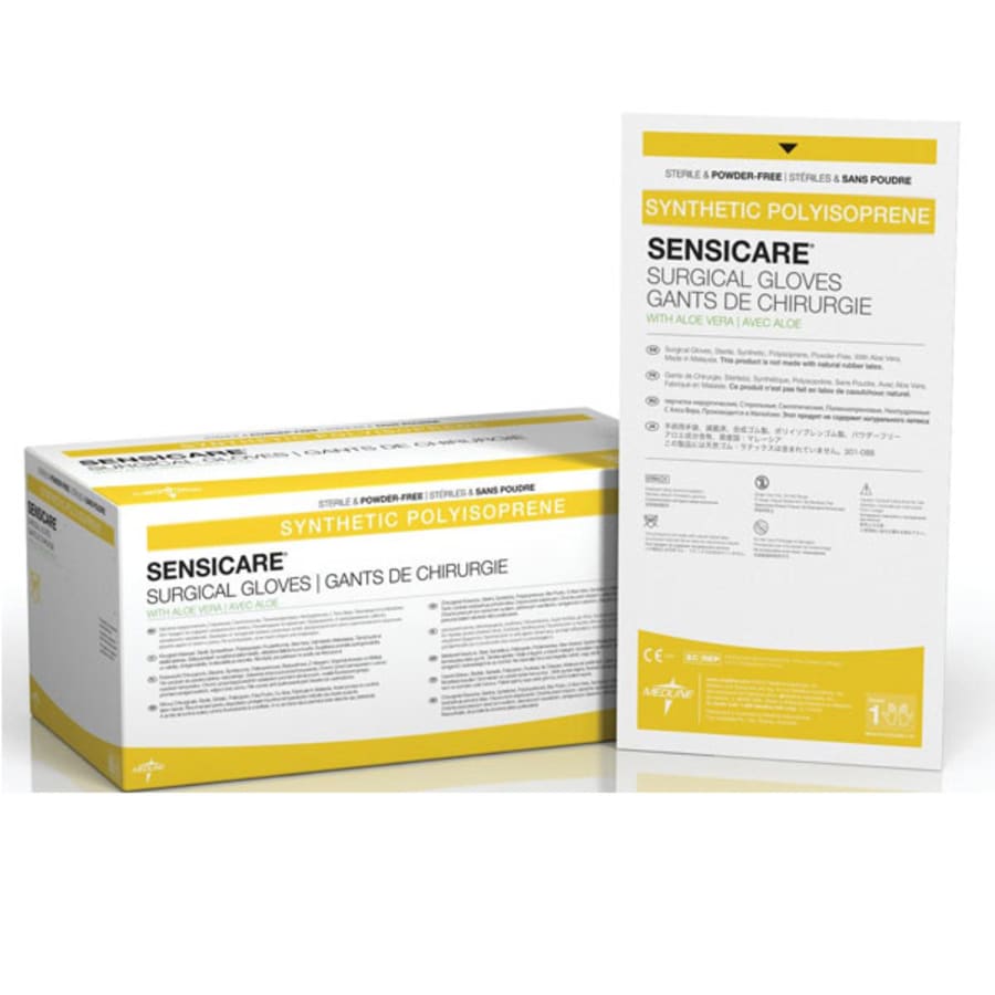 Synthetic Polyisoprene Surgical Gloves Powder-Free 12″ Sterile Box 25