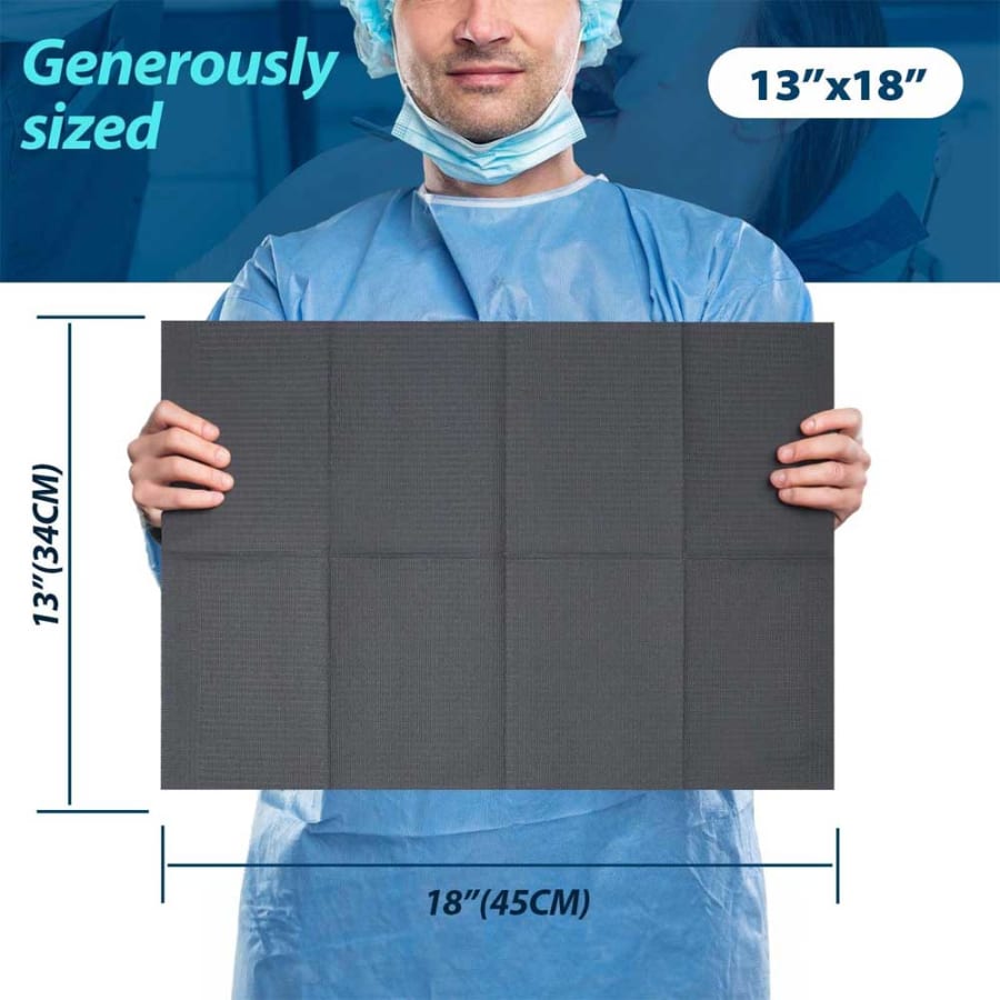 13″ x 18″ Patient Bibs 3-Ply Poly Paper Plain Rect Multiple Colors 500 Cs