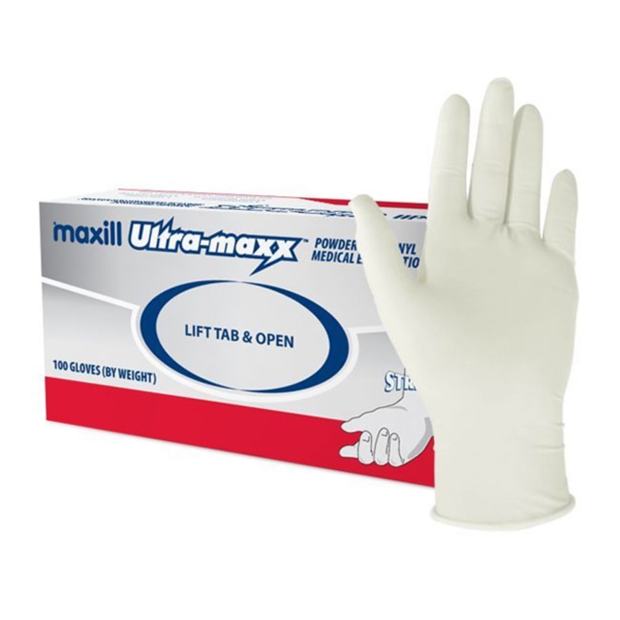 Powder Free Stretchy PVC Vinyl Examination Gloves Large 100/Bx