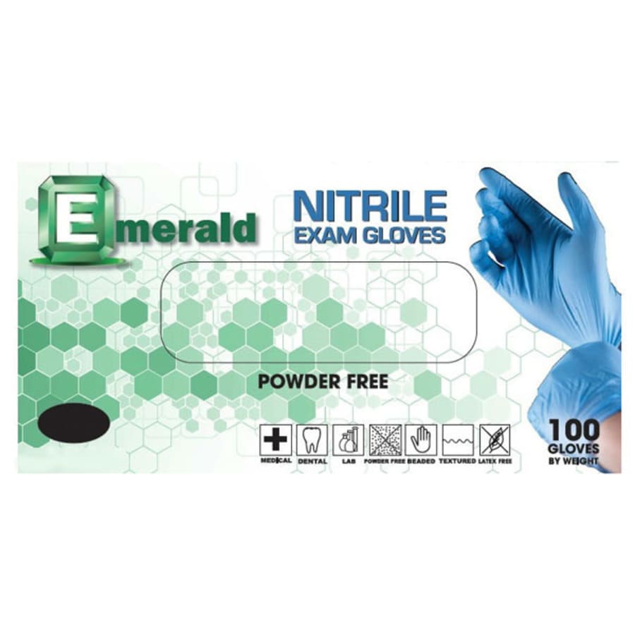 Nitrile Exam Gloves Powder Free Latex Free Textured 100/Bx Various Sizes