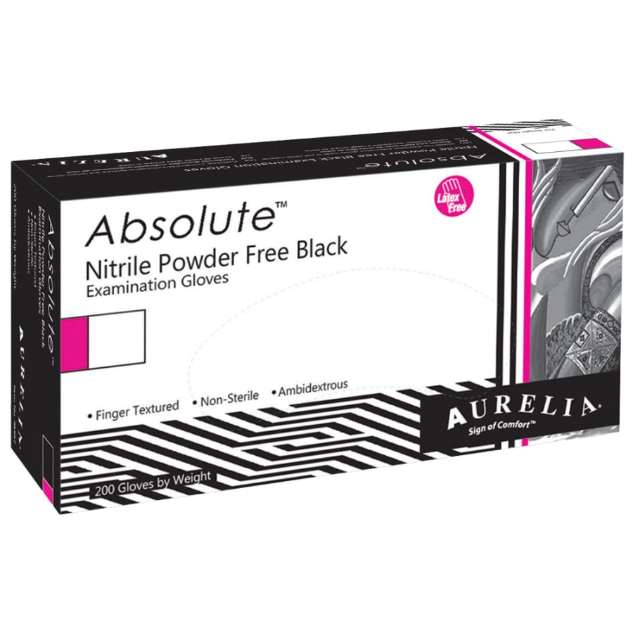 Nitrile Powder-Free Exam Gloves X-Small Black 200/Bx or Case