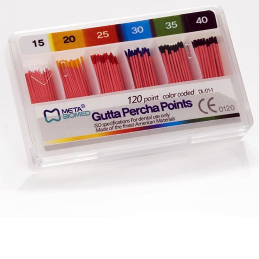 Gutta Percha Points Sterile ISO Hand-Rolled Spill-Proof Box of 120