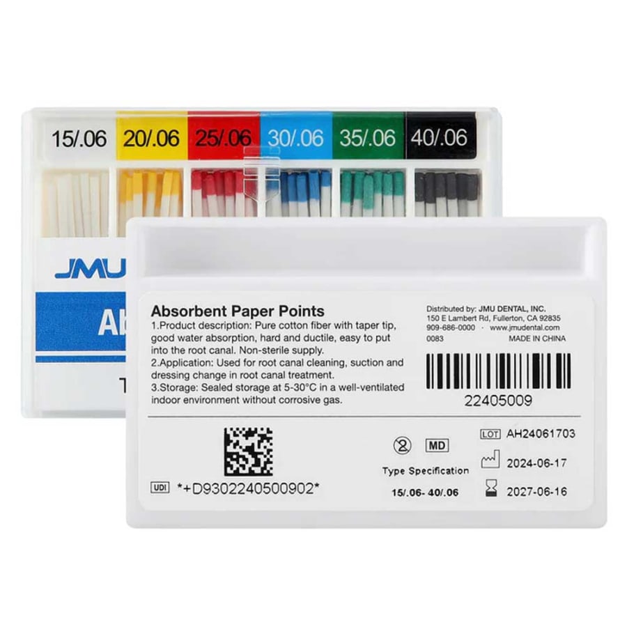 Absorbent Paper Points 200/100 Pk .02/.04/.06 Taper Multiple Options