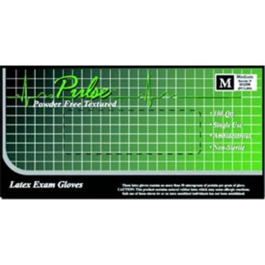 Latex Gloves Powder-Free Textured Chlorinated Non-Sterile Box of 100
