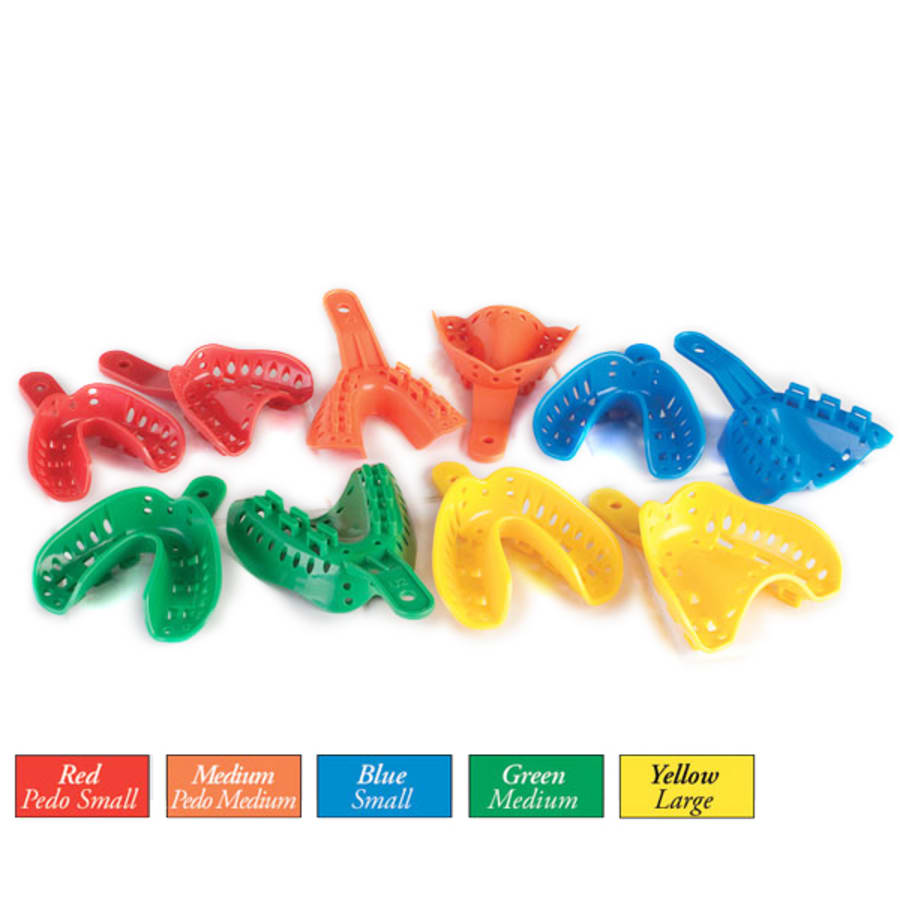 Ortho Impression Trays Perforated Plastic Large 50/Pk Multiple Colors