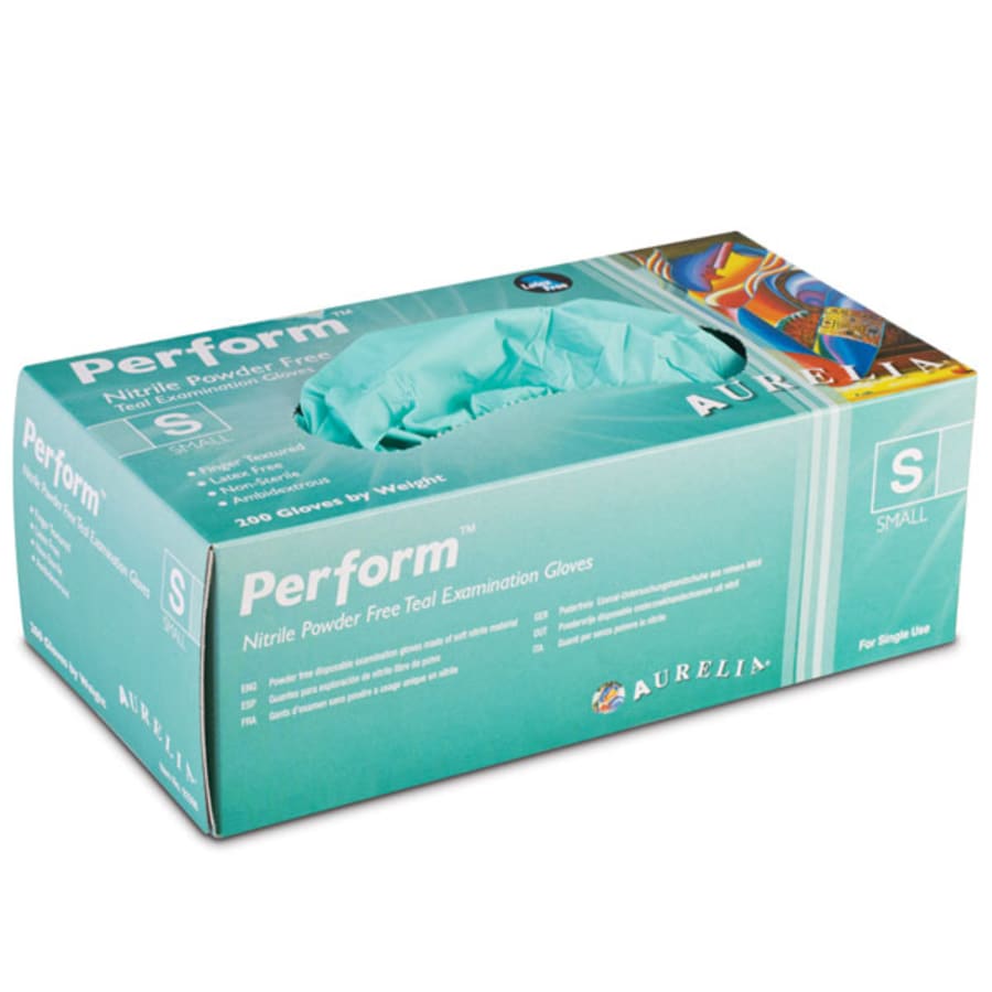 Powder-Free Nitrile Gloves Textured Fingertips Box of 200 Multi Sizes