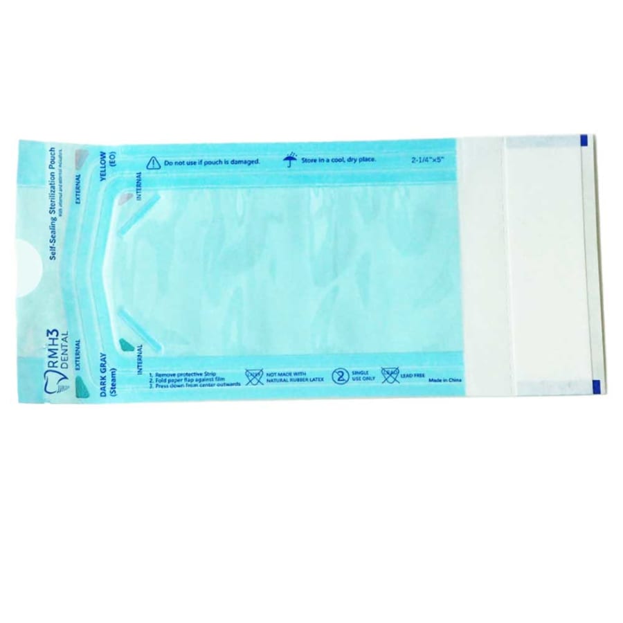Self-Sealing Sterilization Pouch Color Indicator 200/Box Multi Sizes