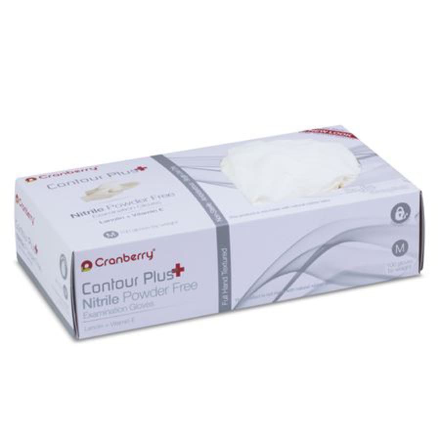 Nitrile Exam Gloves Powder-Free W/ Lanolin & Vit E Multiple Sizes Bx 100