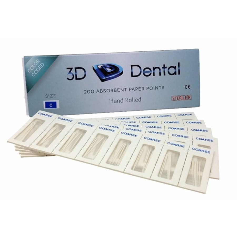 Absorbent Paper Points Cell Pack 200 pk Hand Rolled Dental Supplies