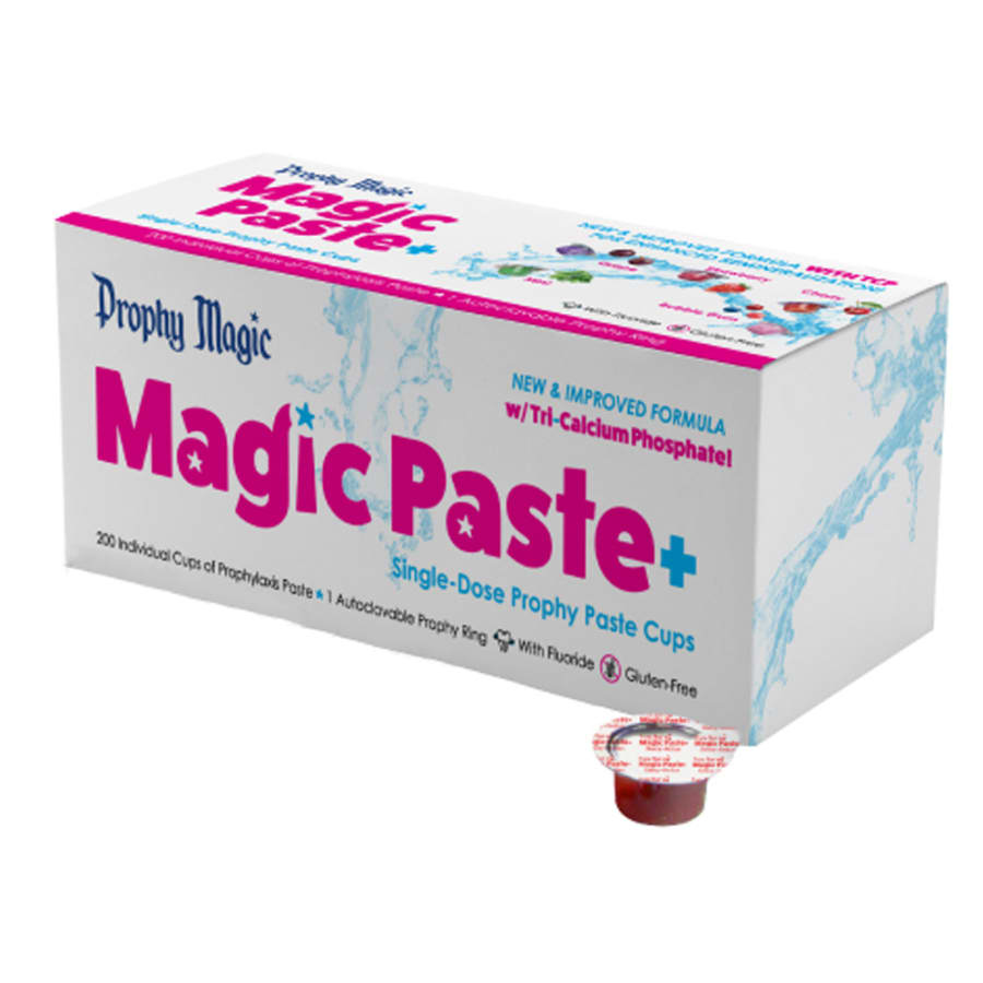 Magic Paste Plus 200 Cups Prophy Paste Fluoride Non Splatter Medium Coarse Grit