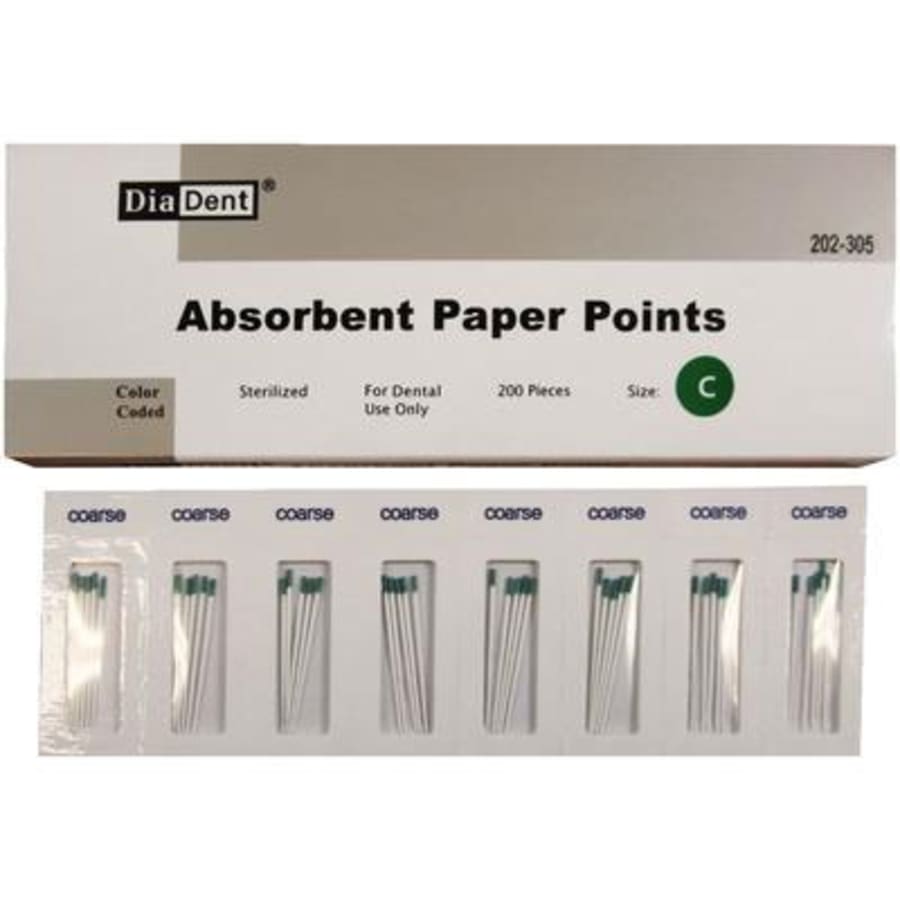 Hand Rolled Absorbent Paper Points 200 Pack Multiple Sizes Available