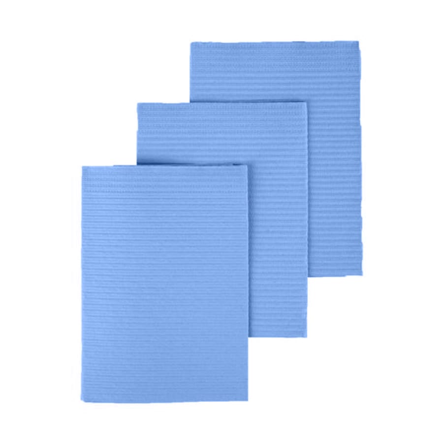 Patient Bibs 13″ x 18″ 3 Ply Paper 1 Ply Poly Plain Rect Case 500 Colors