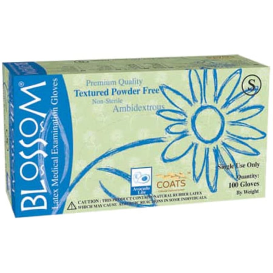 Latex Exam Gloves Powder-Free Textured 100/Bx Multiple Sizes