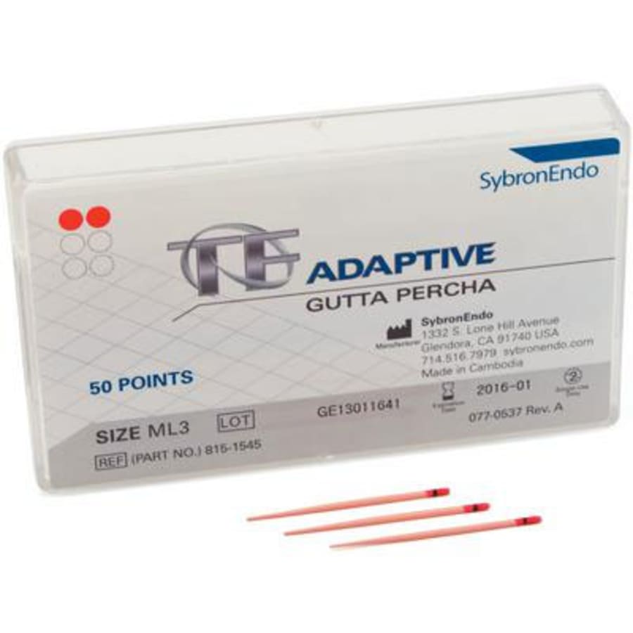 Gutta Percha Dental Points Small Medium-Large 50 pk Multiple Colors