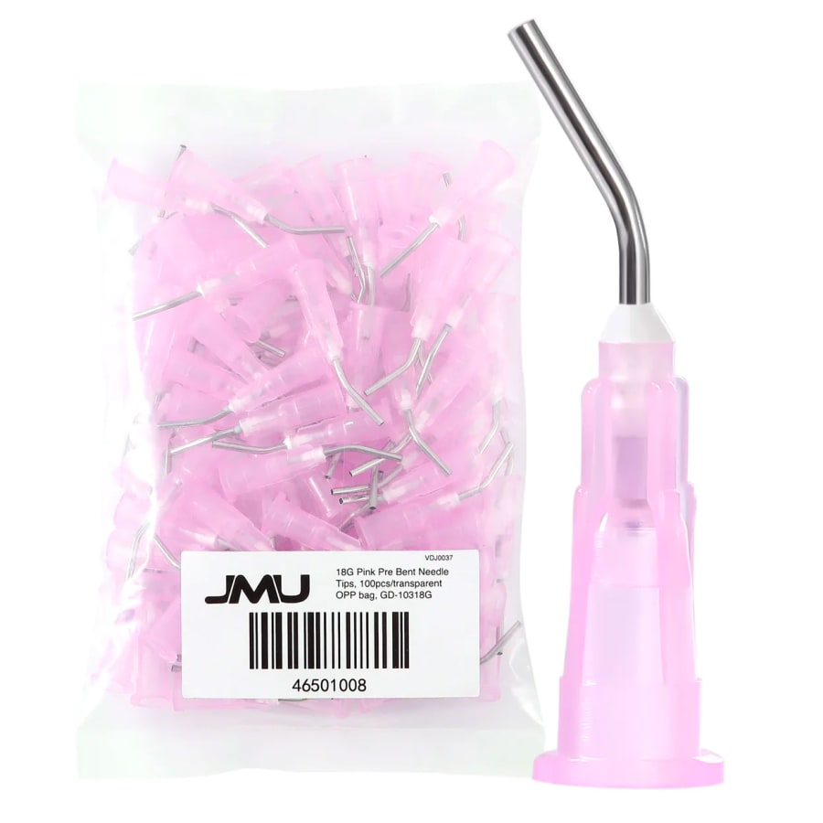 Dental Pre Bent Needle Tips 18-25ga 100 Pk Multiple Colors