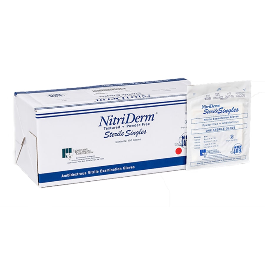 Nitrile Exam Gloves Sterile Powder Free Soft 50 Pair Box Multiple Sizes