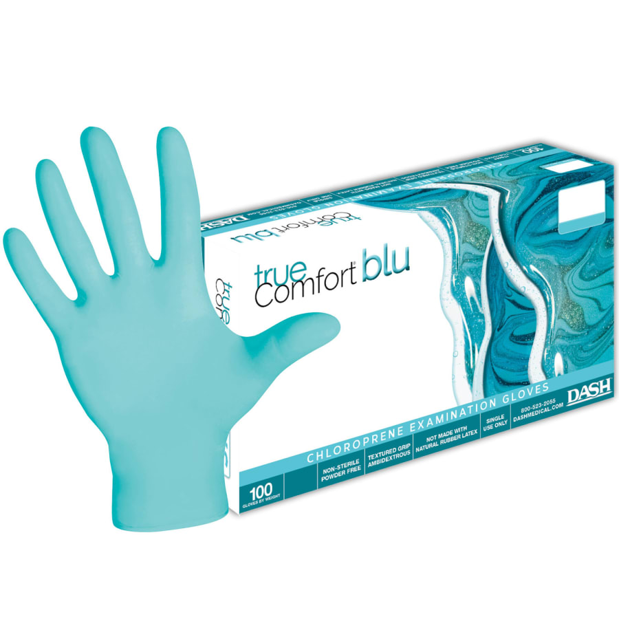 Polychloroprene Exam Gloves Non-Sterile Powder-Free Box of 100 Sizes